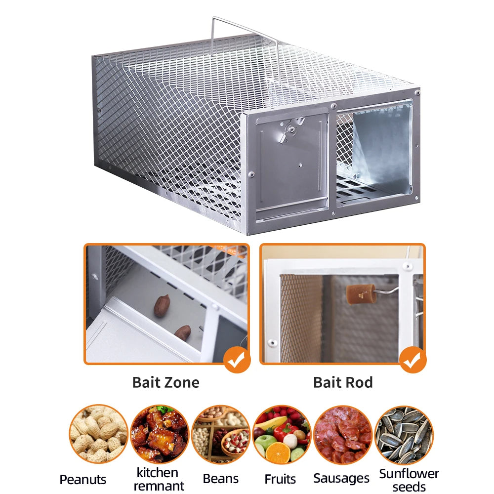 Single Door Reusable Mouse Trap Metal Cage