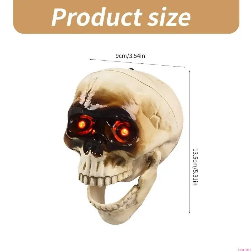 Animated Halloween Skeleton Head with Flashing Eyes
