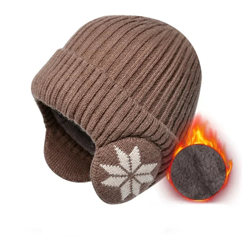 Unisex Winter Knit Beanie with Ear Protection
