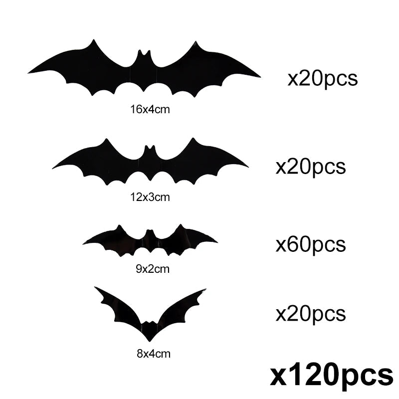 3D PVC Halloween Bats Wall Stickers