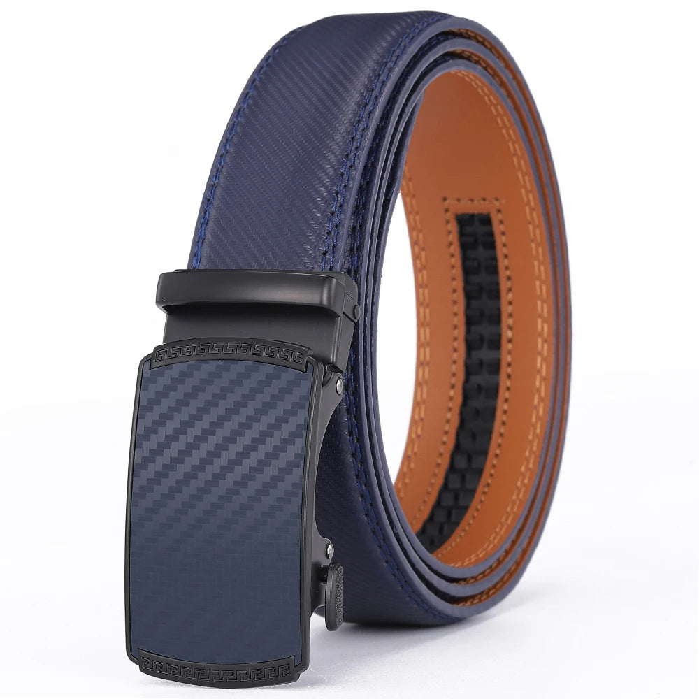 Men's Leather Belt with Automatic Buckle