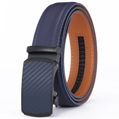 Men's Leather Belt with Automatic Buckle