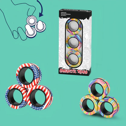 Magnetic Fidget Ring Spinner Set