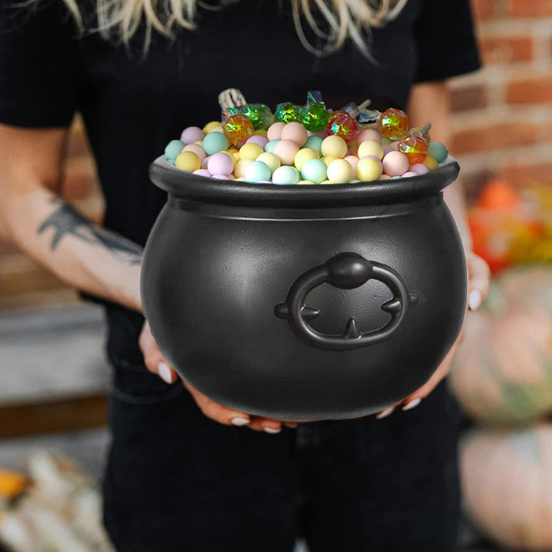 Witch Cauldron Halloween Candy Bowl