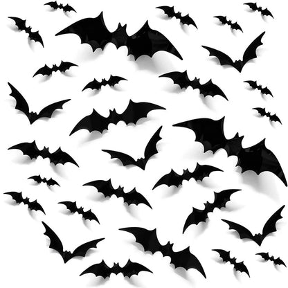 3D PVC Halloween Bats Wall Stickers
