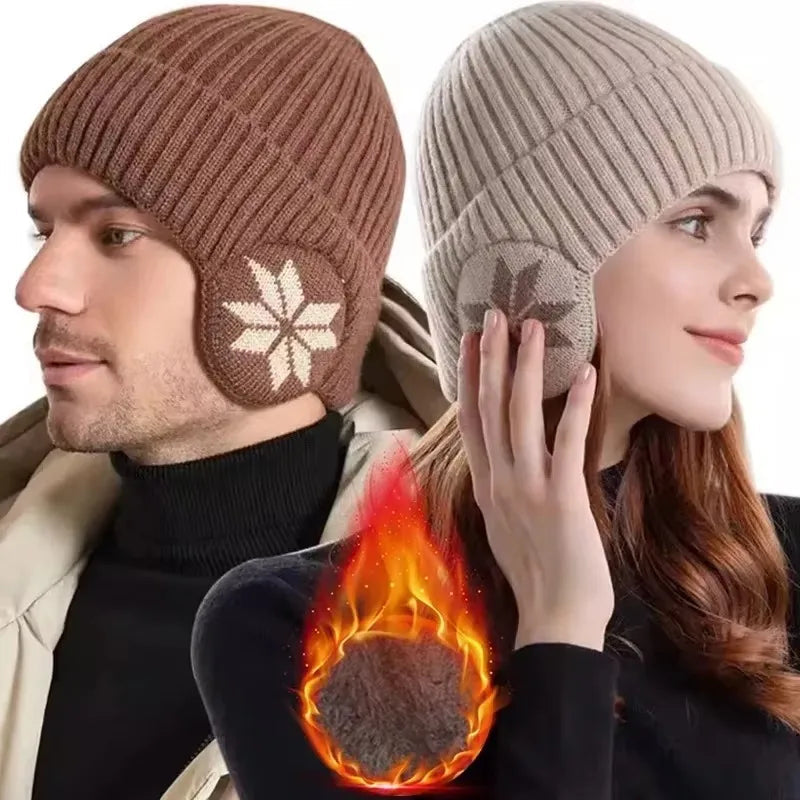 Unisex Winter Knit Beanie with Ear Protection