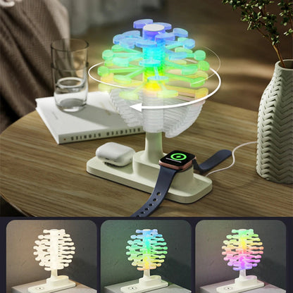 Spiral Tree Table Lamp with Integrated Wireless Charger