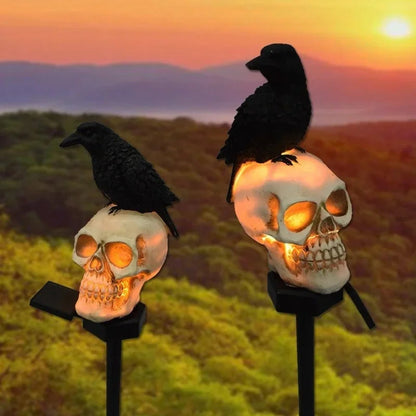 Halloween Skeleton Head Solar Light