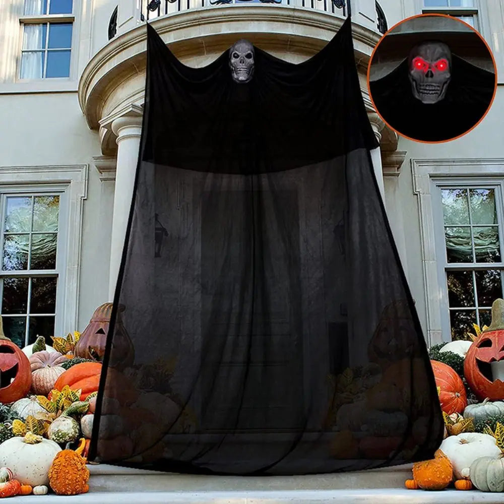 Outdoor Halloween Ghost Decoration with Skeleton Mask