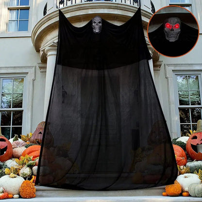 Outdoor Halloween Ghost Decoration with Skeleton Mask