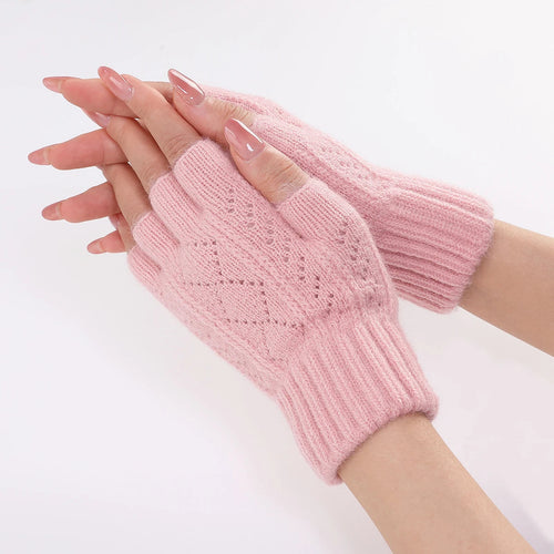 Soft Knit Fingerless Gloves for Winter