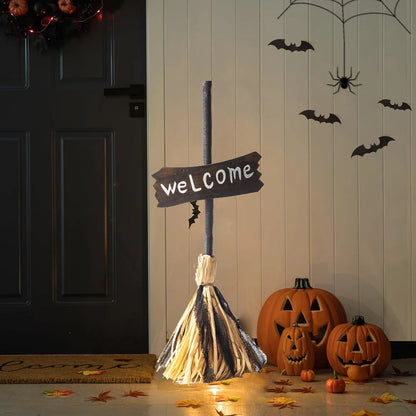 Halloween Animated Witch's Broomstick with Lights and Sound