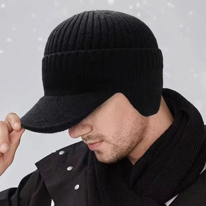 Men Knit Ear Cover Winter Hat