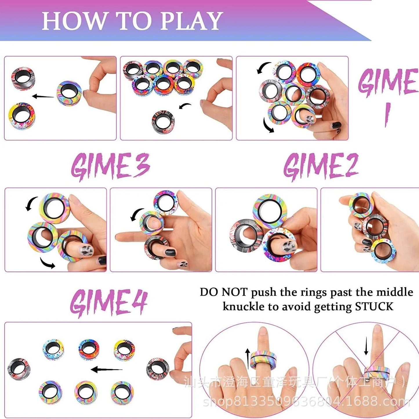 Magnetic Fidget Ring Spinner Set