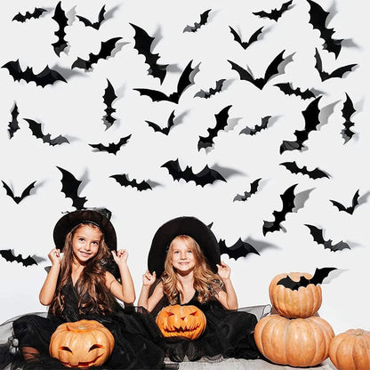3D PVC Halloween Bats Wall Stickers