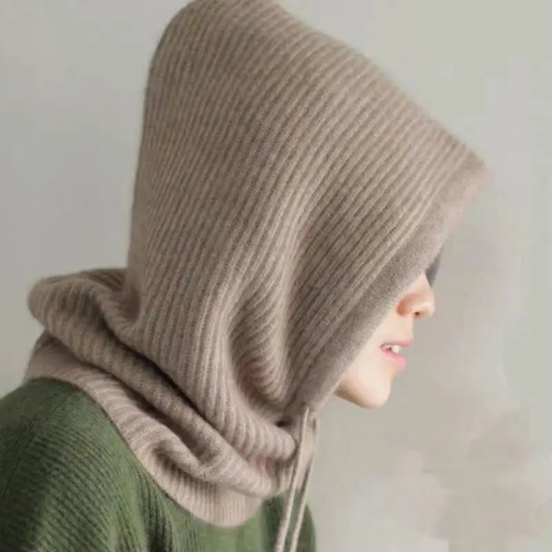 Knitted Hooded Balaclava Hat Neck Warmer