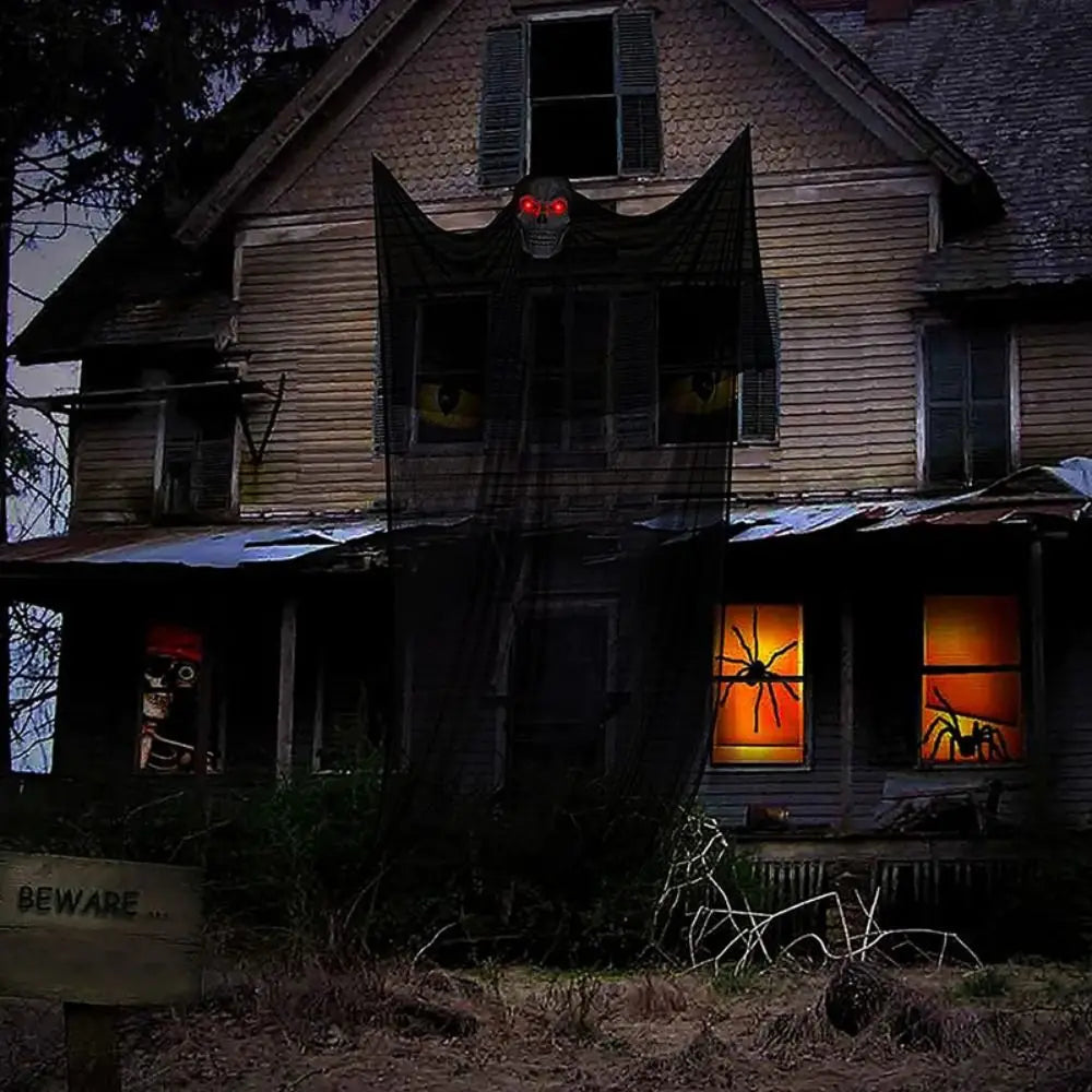 Outdoor Halloween Ghost Decoration with Skeleton Mask