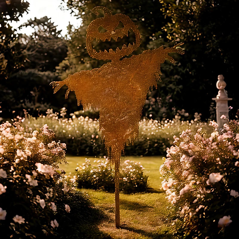Rustic Scary Pumpkin Scarecrow Halloween Decor