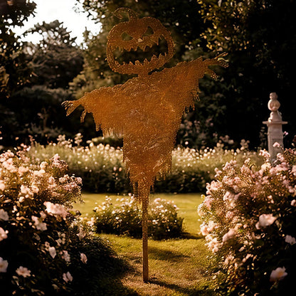 Rustic Scary Pumpkin Scarecrow Halloween Decor
