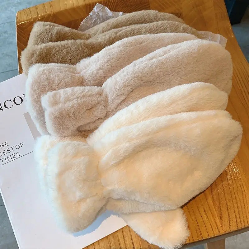 Fluffy Plush Mittens Winter Warm Gloves
