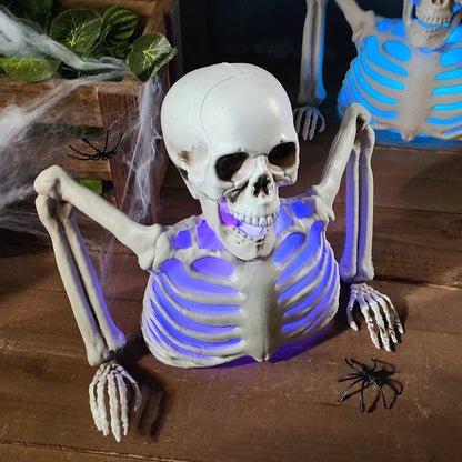 Glowing Skeleton Head Halloween Decoration