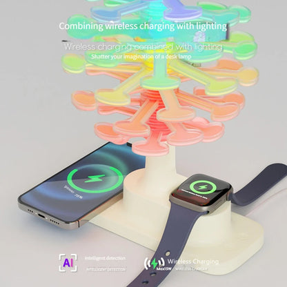 Spiral Tree Table Lamp with Integrated Wireless Charger