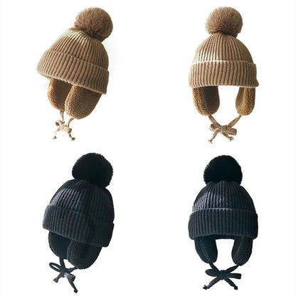 Kids Knit Beanie Winter Hat with Earflaps