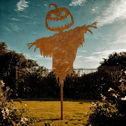 Rustic Scary Pumpkin Scarecrow Halloween Decor