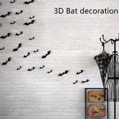 3D PVC Halloween Bats Wall Stickers