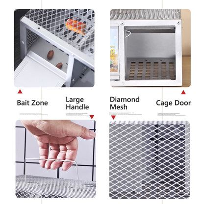 Single Door Reusable Mouse Trap Metal Cage