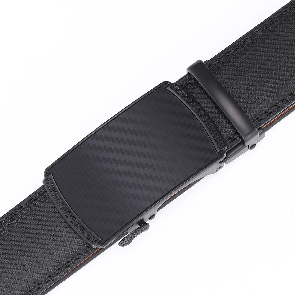 Men's Leather Belt with Automatic Buckle