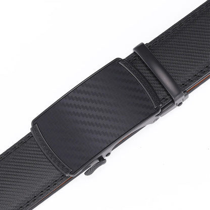 Men's Leather Belt with Automatic Buckle