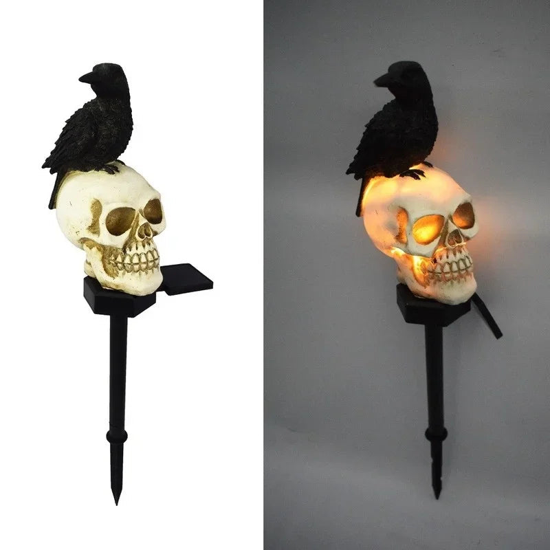 Halloween Skeleton Head Solar Light