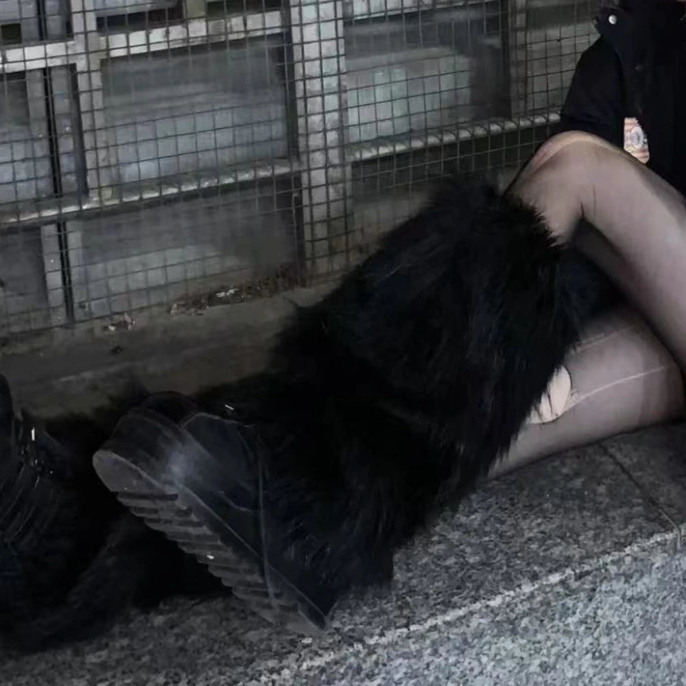 Winter Faux Fur Leg Warmer Boots Cover