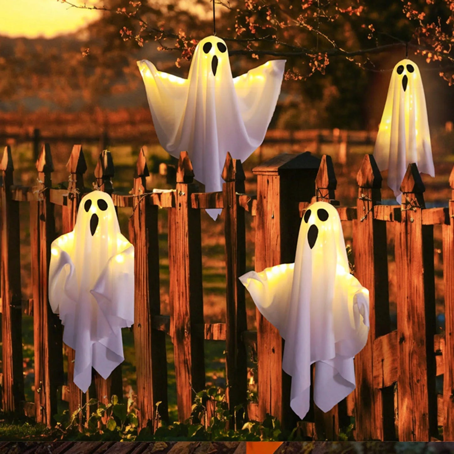 Hanging Halloween Lighted Ghost Decor