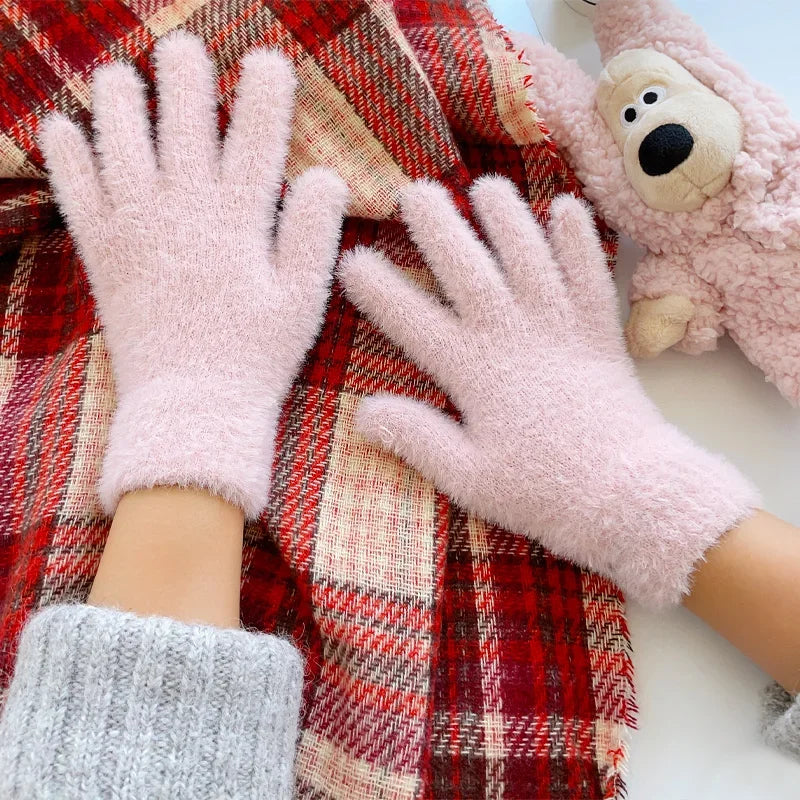 Soft Plush Winter Gloves for Women