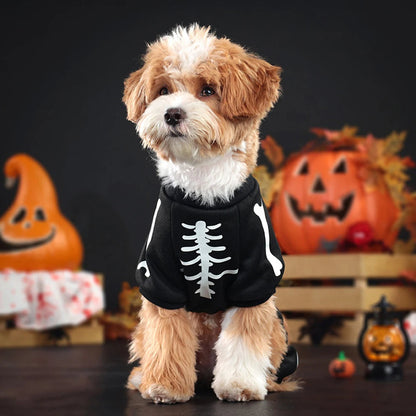 Skeleton Jumpsuit Dog Halloween Costume