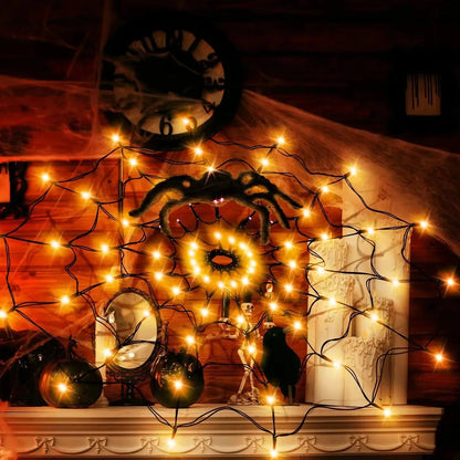Halloween Spider Web Decoration with Lights