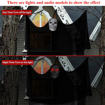 Outdoor Halloween Ghost Decoration with Skeleton Mask