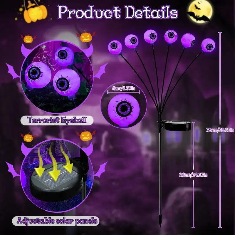 Lighted Halloween Eyeball Props Solar Garden Lights