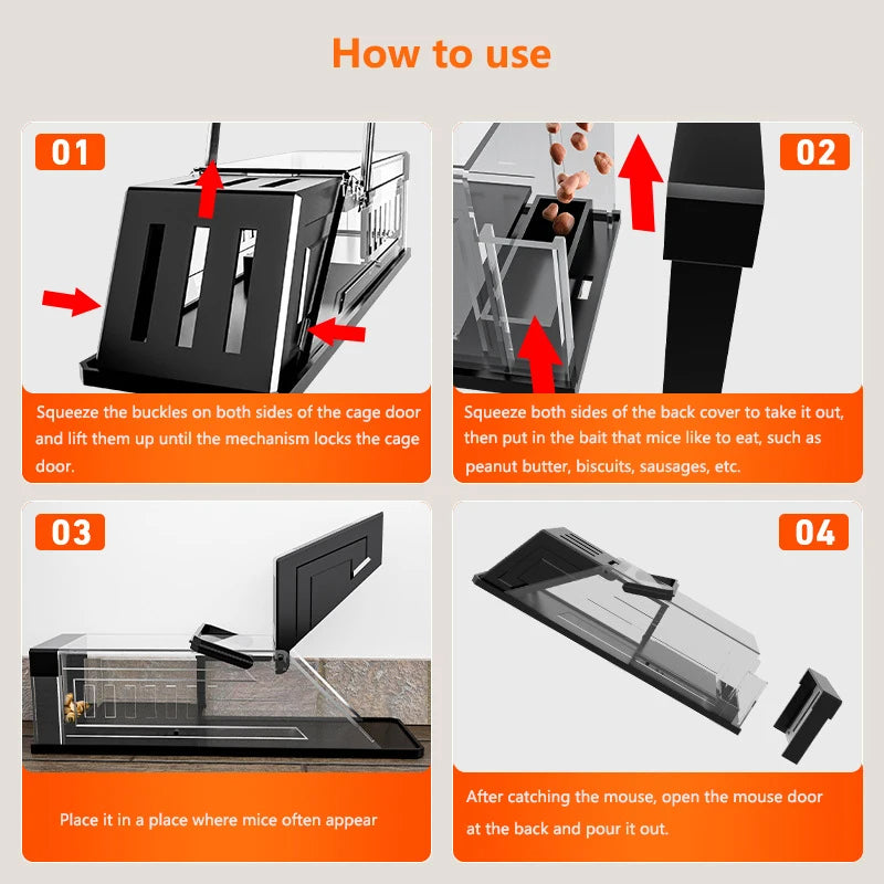 Automatic Mouse Trap Cage with Sensitive Trigger