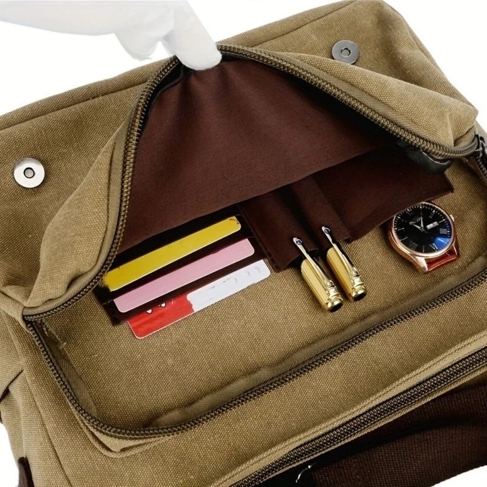 Mens Canvas Satchel Messenger Sling Bag