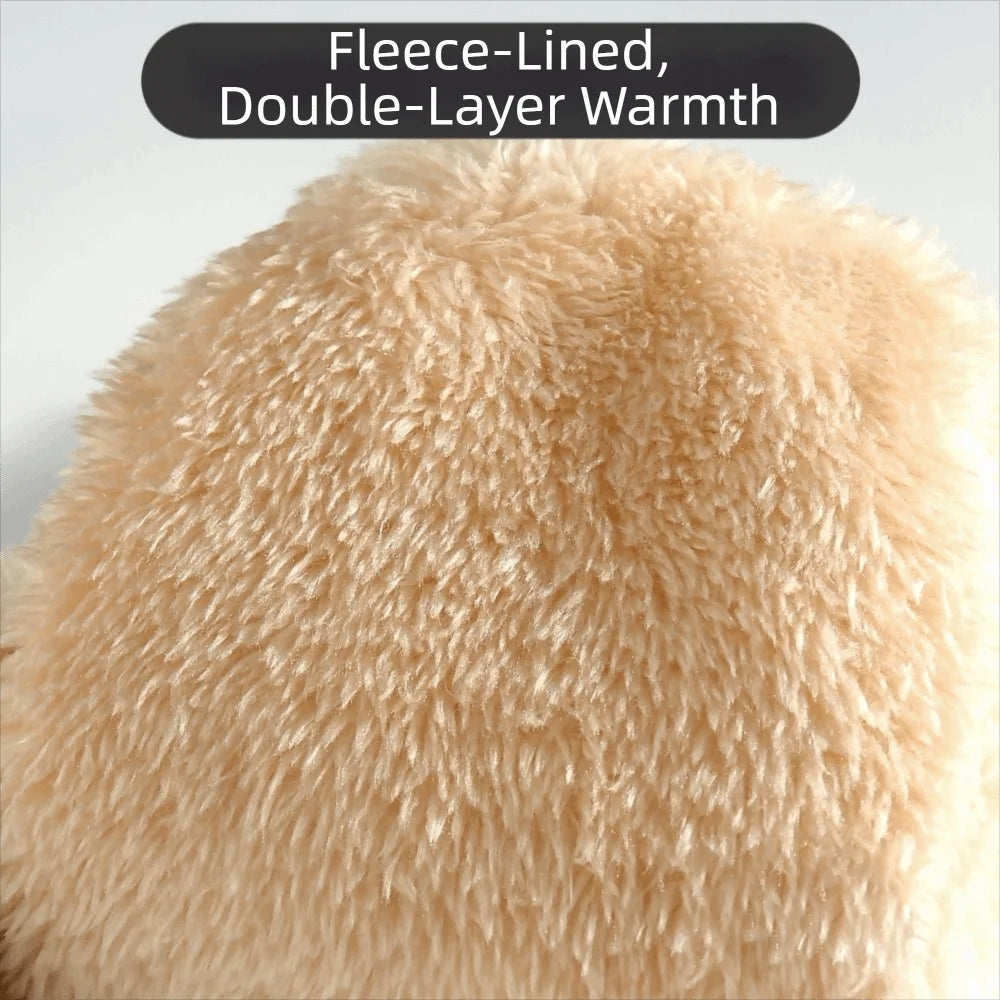 Double Layer Fleece Lined Winter Mittens