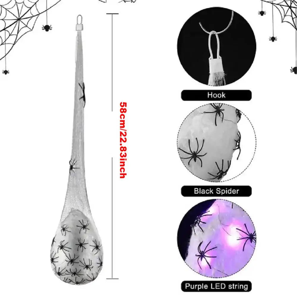 Light Up Spider Egg Sacs Halloween Decor Hanging Prop