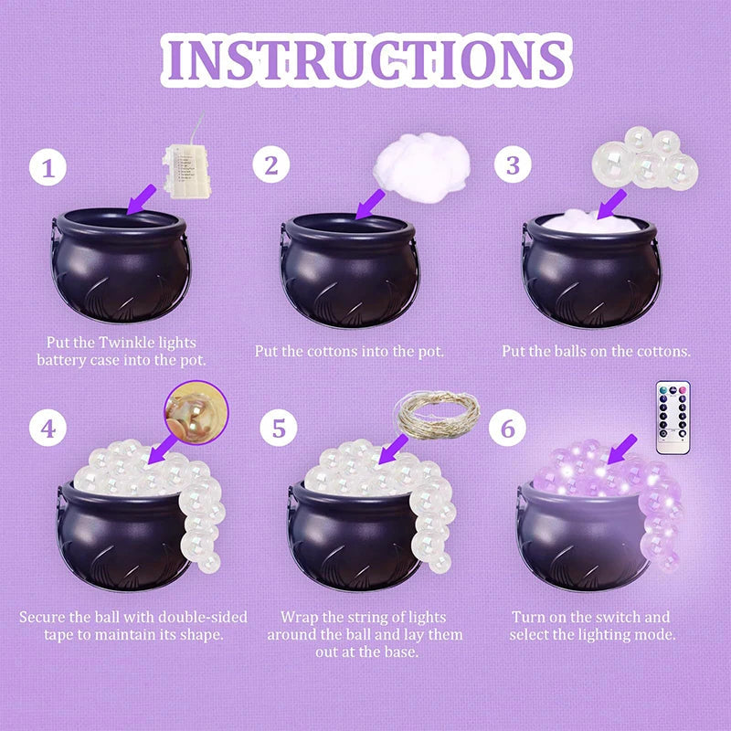 DIY Bubbling Indoor Halloween Witch Cauldron