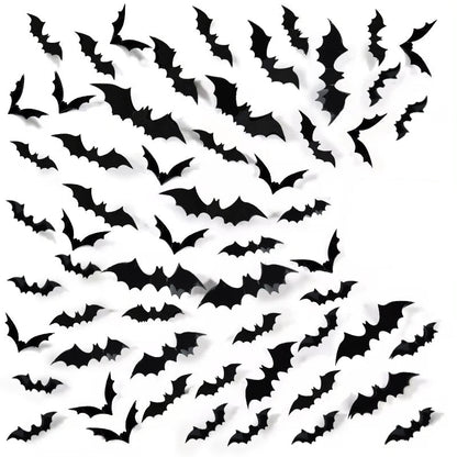 3D PVC Halloween Bats Wall Stickers
