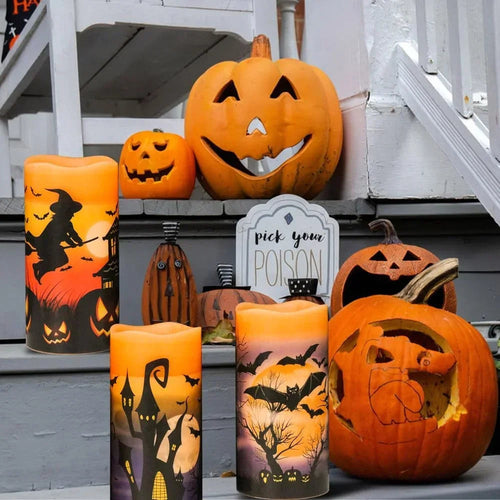 Halloween Flameless Candles Set