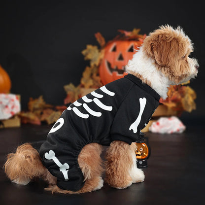 Skeleton Jumpsuit Dog Halloween Costume