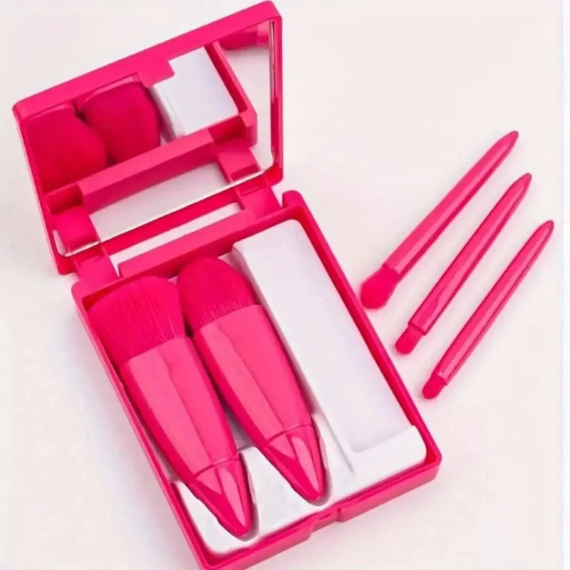 Mini Makeup Brush Set with Mirror