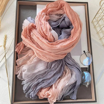 Soft Gradient Cotton Shawl Ladies Winter Scarf